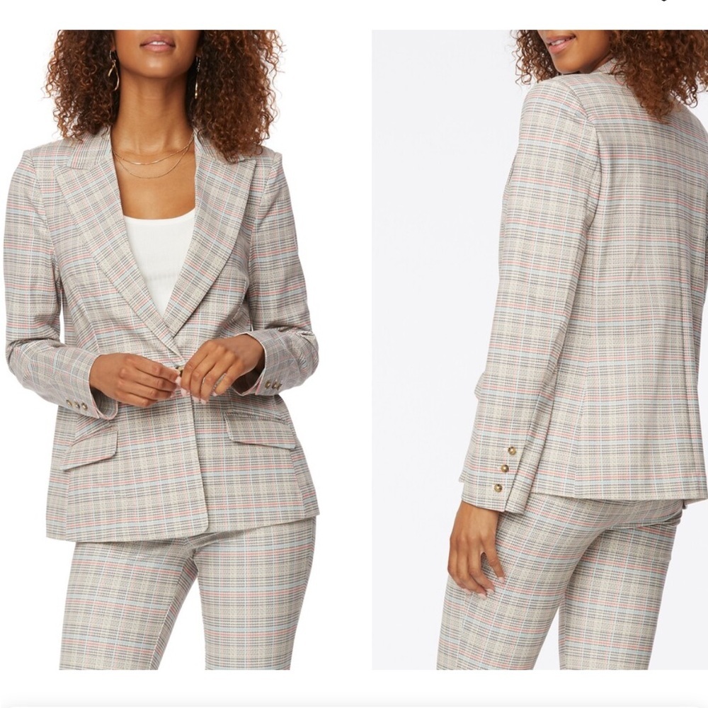 NYDJ Modern‎ Plaid Ponte Knit Blazer Sz M